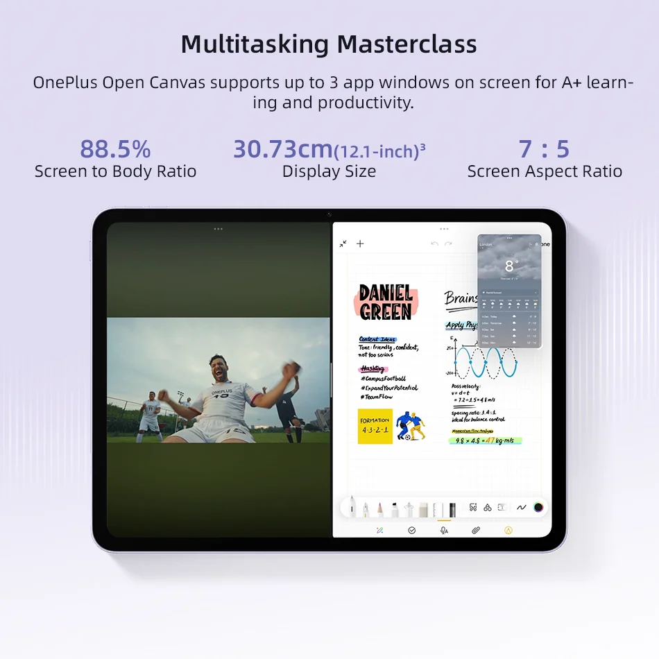 OnePlus Pad Go 2 Global Version Tablet 12.1" 120Hz 2.8K Display Dimensity 7300-Ultra 10050mAh Battery 128GB 256GB Android Tablet