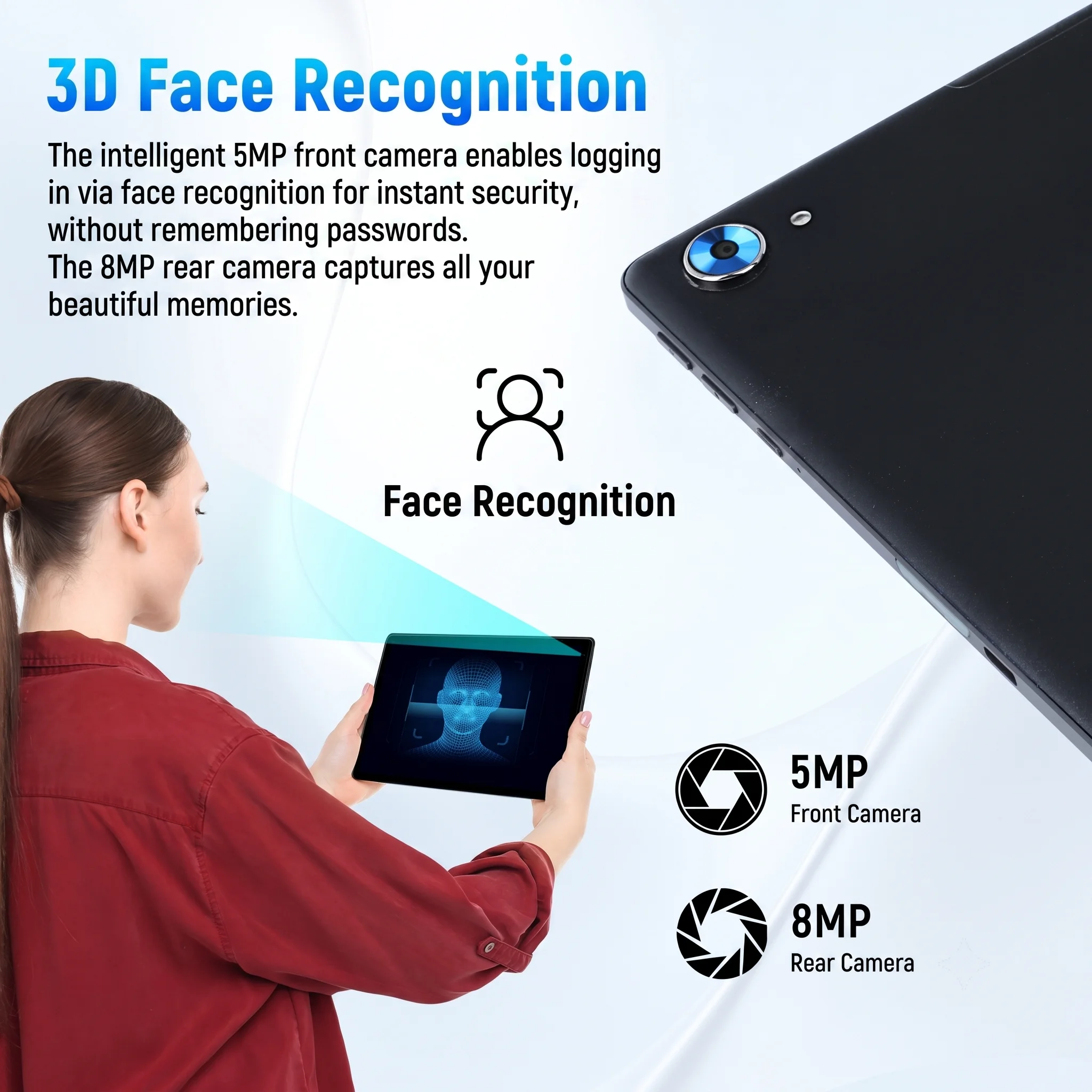 X108 Tablet 10.1 Inch 30GB(6G+24G) RAM 128GB ROM Android 16 Octa‑Core IPS Display 6000mAh New Upgrade Complete Accessory Set for Student Back To School Learning Entertainment Black
