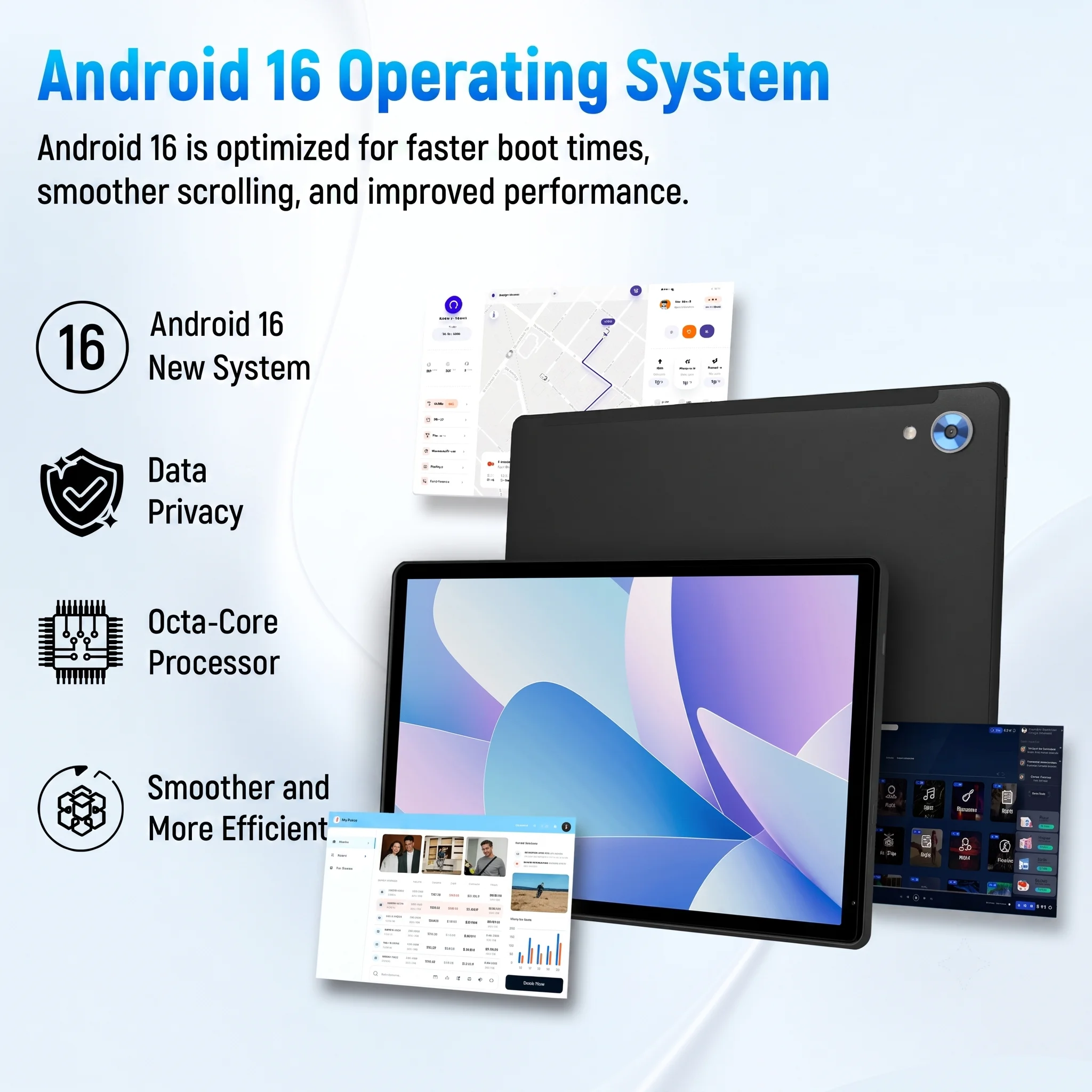 X108 Tablet 10.1 Inch 30GB(6G+24G) RAM 128GB ROM Android 16 Octa‑Core IPS Display 6000mAh New Upgrade Complete Accessory Set for Student Back To School Learning Entertainment Black