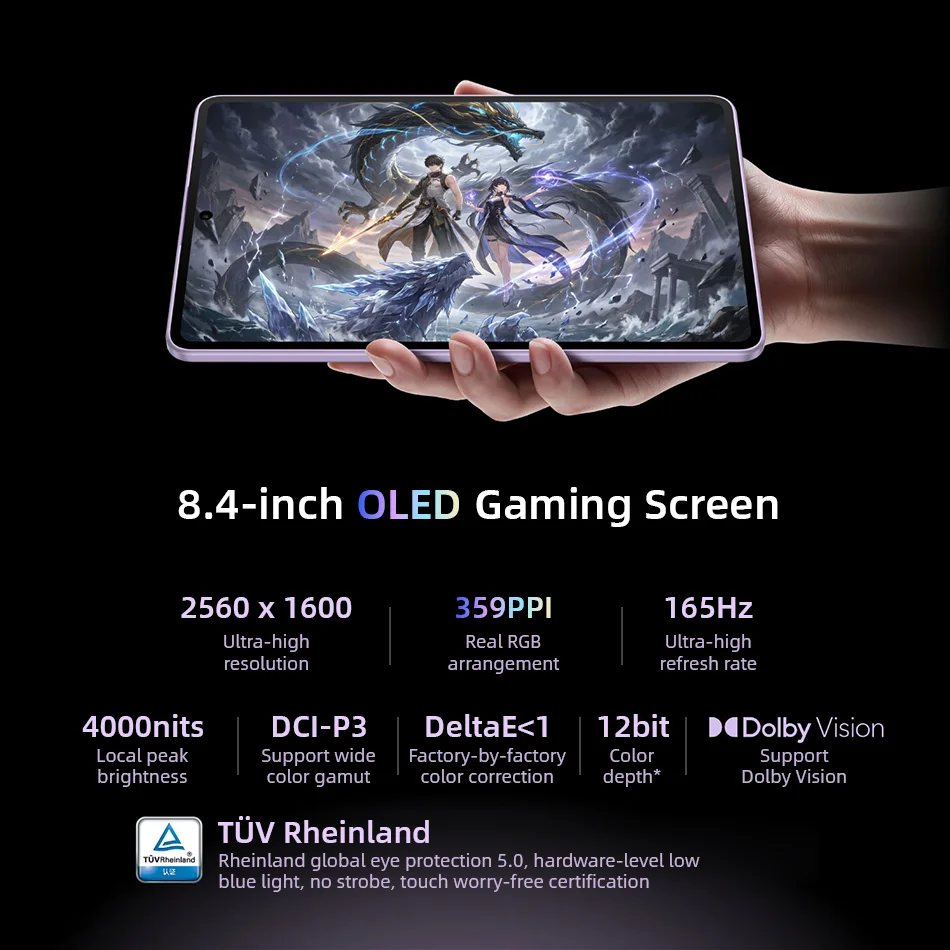 Lenovo Legion Y700 Infinite 5G Phone Mode Tablets Snapdragon 8 Elite Gen 5 8.4" 165Hz Display Android 16 7470mAh Battery