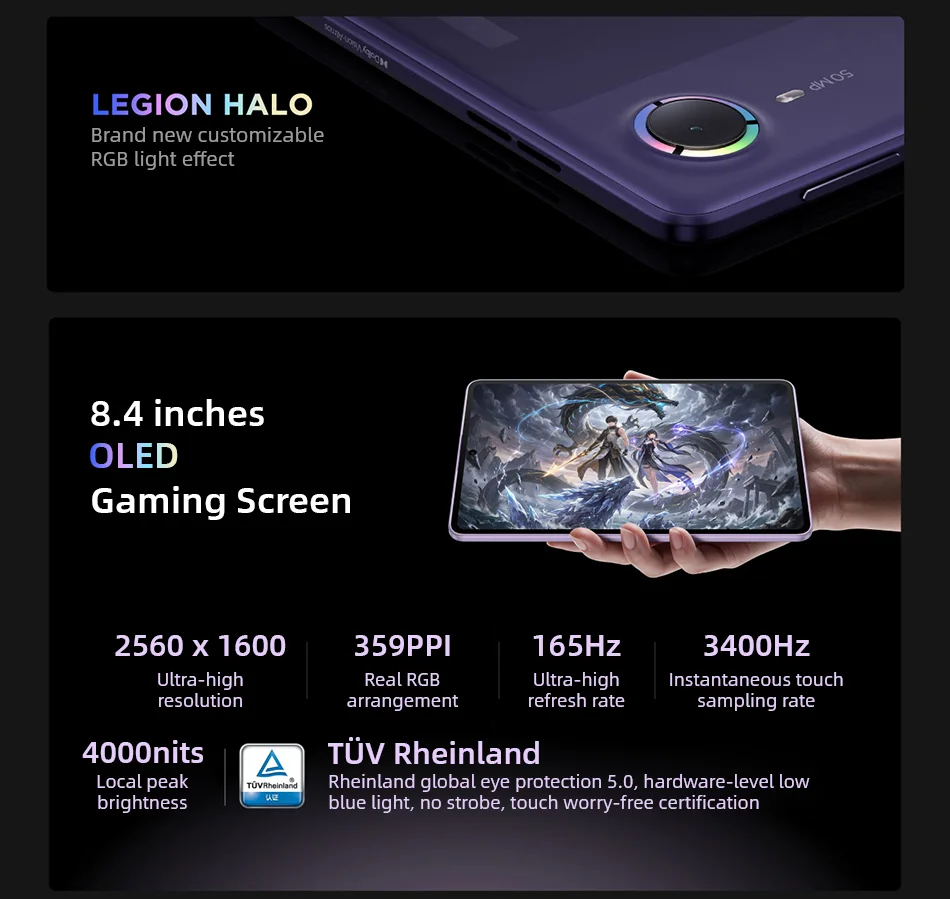 Lenovo Legion Y700 Infinite 5G Phone Mode 8.4'' OLED Screen 256GB 512GB Snapdragon 8 Elite Gen 5 Android Gaming Tablet TB324ZC