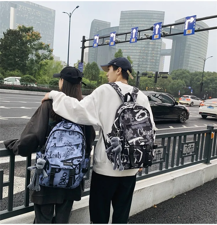 middle high school backpack for teenage boys cool school bag college student backpack large capacity schoolbag for boy cute doll