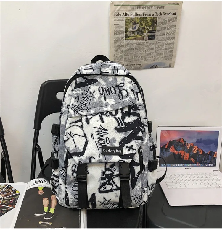 middle high school backpack for teenage boys cool school bag college student backpack large capacity schoolbag for boy cute doll