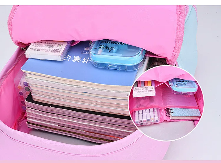 Kawaii Pink Purple Elementary School Backpack for Girls Cute Rainbow Student Bookbag Primary School Girl SchoolBag Children Gift