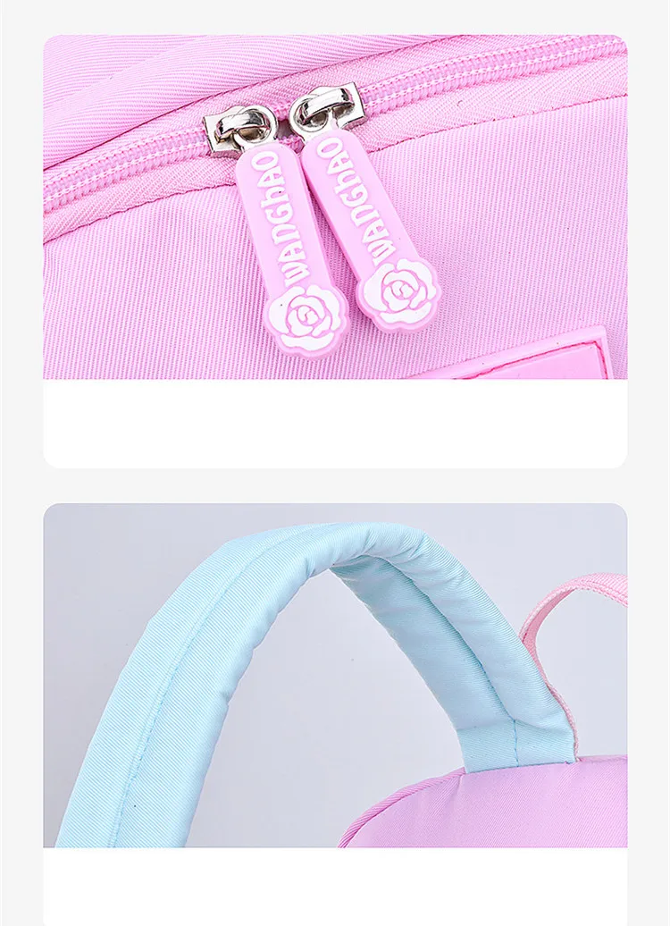 Kawaii Pink Purple Elementary School Backpack for Girls Cute Rainbow Student Bookbag Primary School Girl SchoolBag Children Gift
