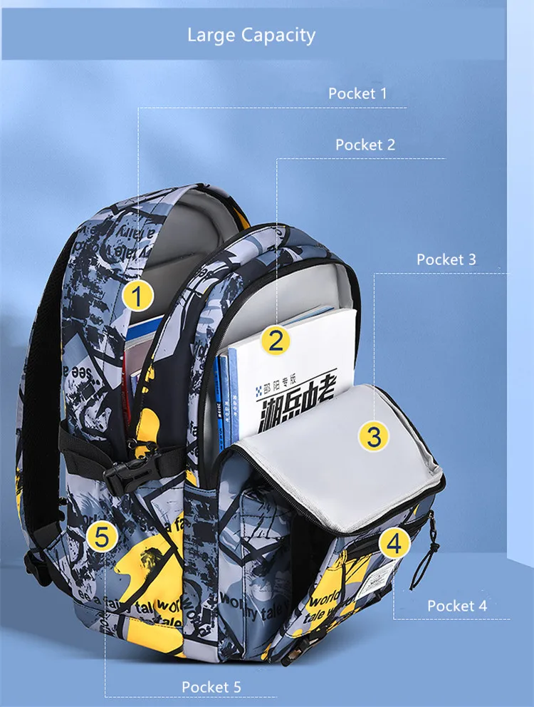 primary middle school bags for boys lightweight backpack large capacity bookbag waterproof backpack elementary student bagpack