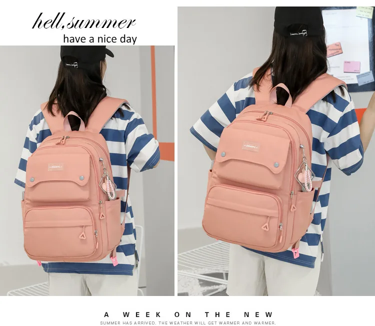 NEW Student School Bag Rolling Backpack Kids Trolley Bag Girl School Backpack Wheeled Bag Multifunctional Use Trolley Backpack