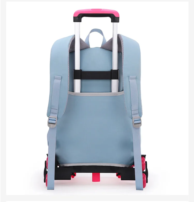 NEW Student School Bag Rolling Backpack Kids Trolley Bag Girl School Backpack Wheeled Bag Multifunctional Use Trolley Backpack
