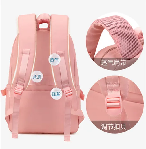 BAIJIAWEI Brand College and High School Student School Backpacks Nylon Orthopedic School Bags Reduces the Burden Girls Schoolbag
