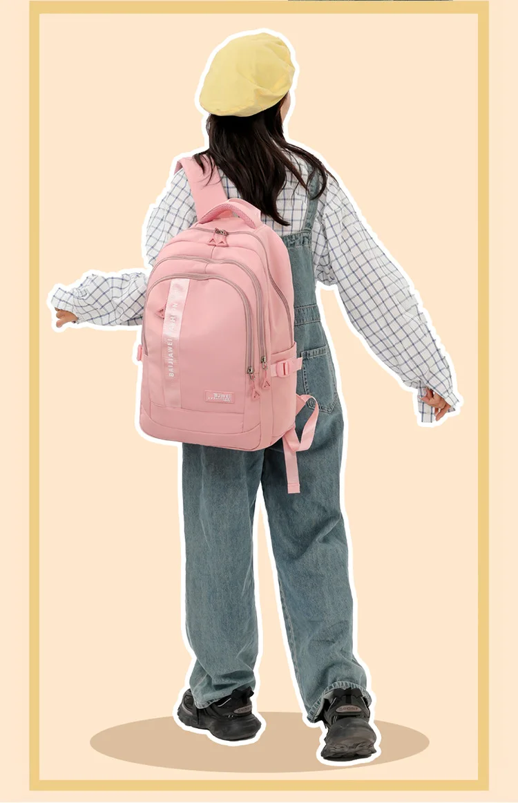 BAIJIAWEI Brand College and High School Student School Backpacks Nylon Orthopedic School Bags Reduces the Burden Girls Schoolbag
