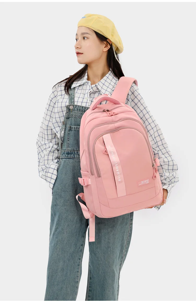 BAIJIAWEI Brand College and High School Student School Backpacks Nylon Orthopedic School Bags Reduces the Burden Girls Schoolbag