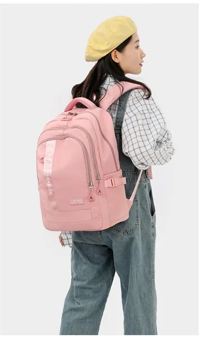 BAIJIAWEI Brand College and High School Student School Backpacks Nylon Orthopedic School Bags Reduces the Burden Girls Schoolbag