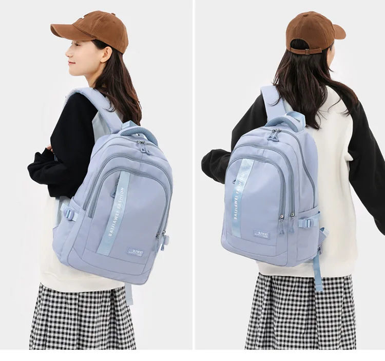 BAIJIAWEI Brand College and High School Student School Backpacks Nylon Orthopedic School Bags Reduces the Burden Girls Schoolbag