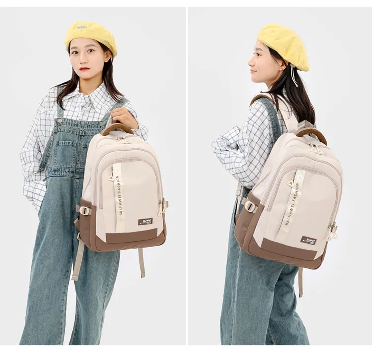 BAIJIAWEI Brand College and High School Student School Backpacks Nylon Orthopedic School Bags Reduces the Burden Girls Schoolbag