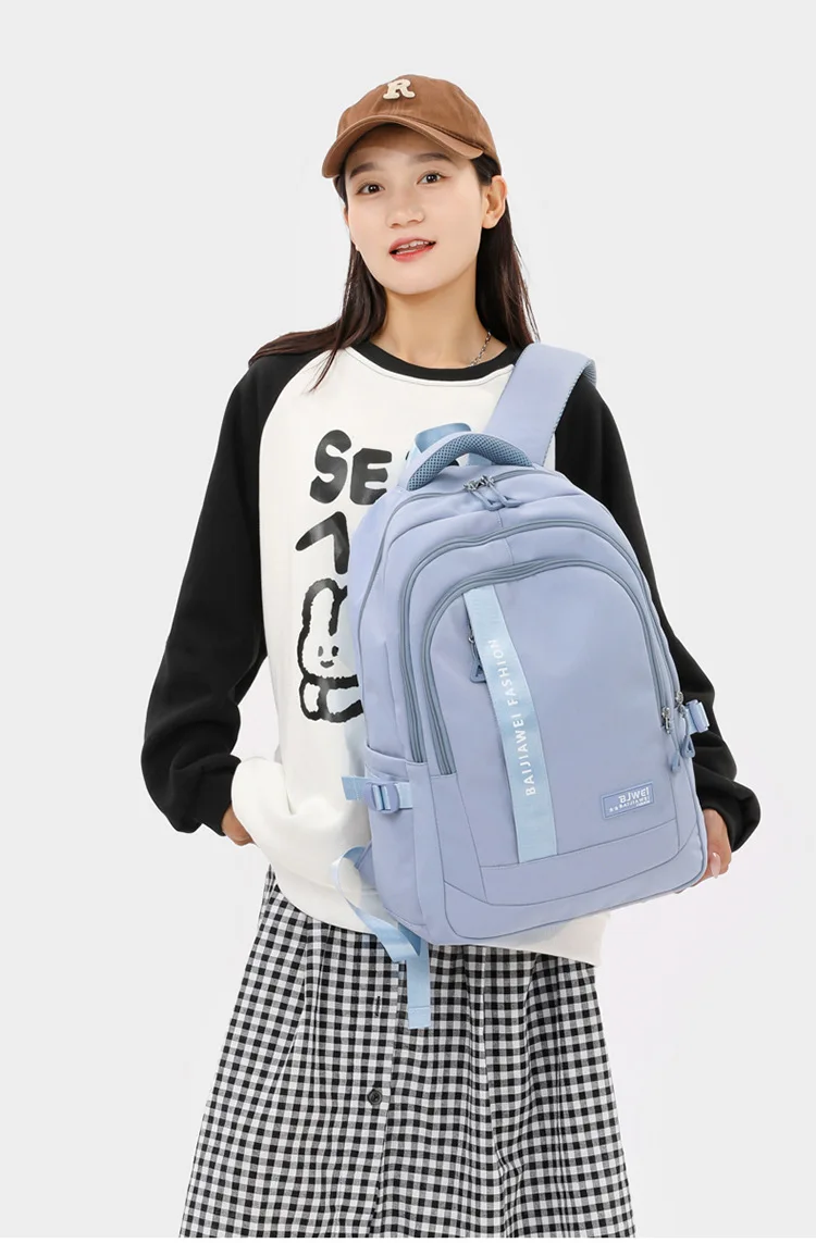 BAIJIAWEI Brand College and High School Student School Backpacks Nylon Orthopedic School Bags Reduces the Burden Girls Schoolbag
