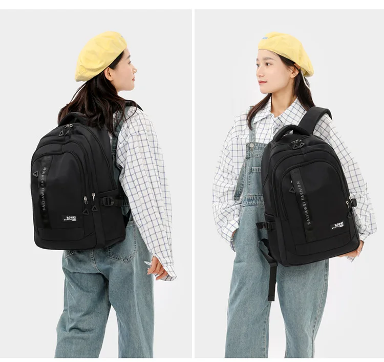 BAIJIAWEI Brand College and High School Student School Backpacks Nylon Orthopedic School Bags Reduces the Burden Girls Schoolbag
