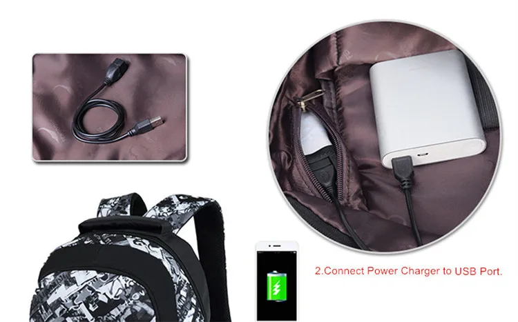 Luminous School Bags Waterproof Large Backpack for Teenagers Bagpack Glowing School Backpack for Boy Student Chest Bag Set