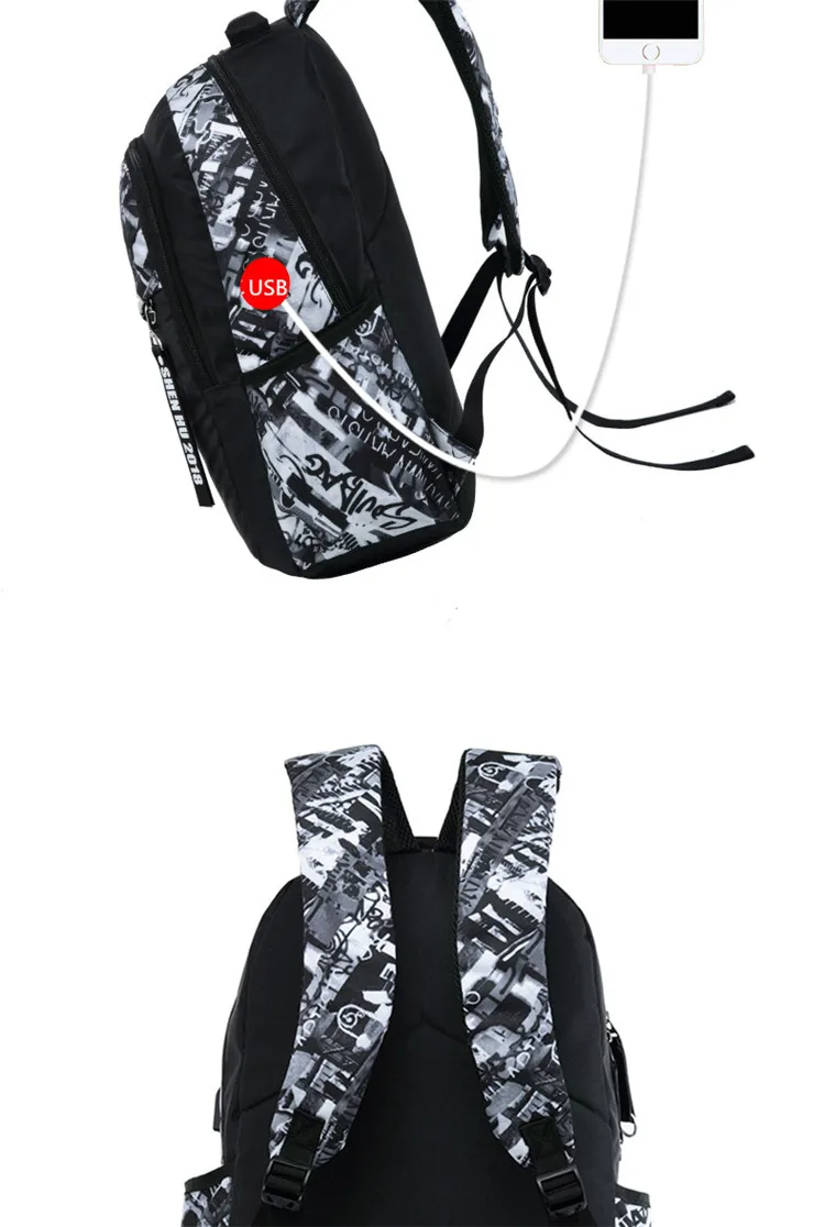 Luminous School Bags Waterproof Large Backpack for Teenagers Bagpack Glowing School Backpack for Boy Student Chest Bag Set