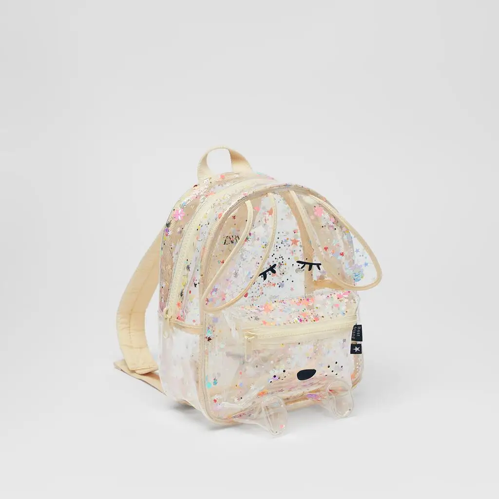 Summer New Sequins Glittering Bunny Shape Transparent Backpack Shopping Glitter Cute Ladies Shoulder Bag