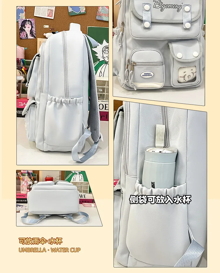 2025 cute student Backpack schoolbag For High School And Primary School Student Campus Versatile Backpack with doll