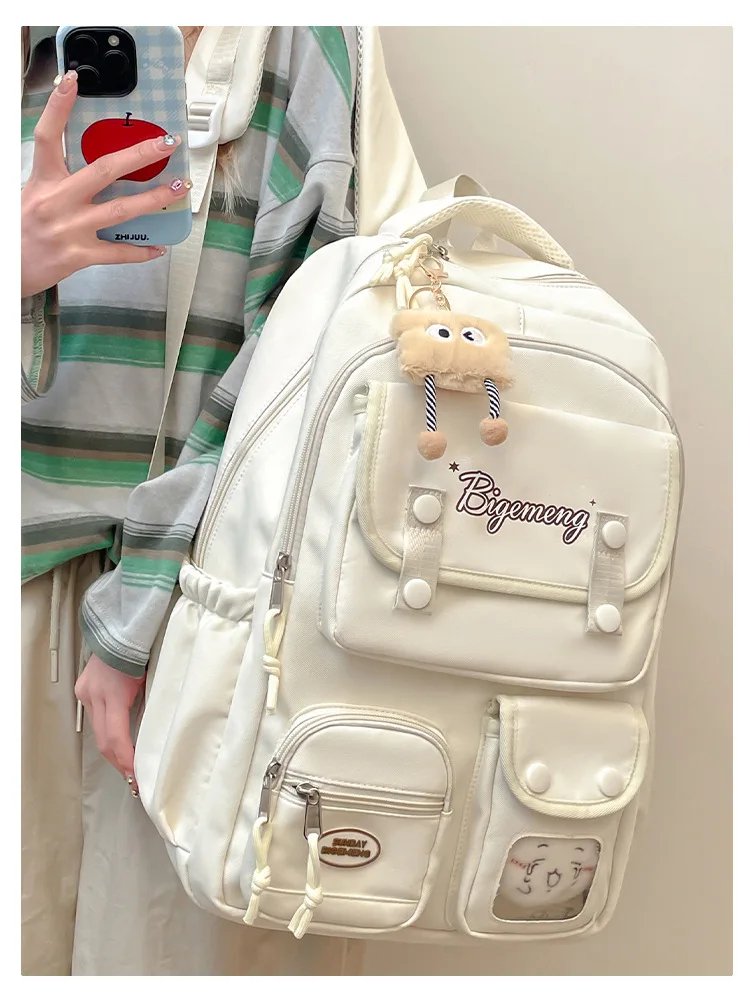 2025 cute student Backpack schoolbag For High School And Primary School Student Campus Versatile Backpack with doll