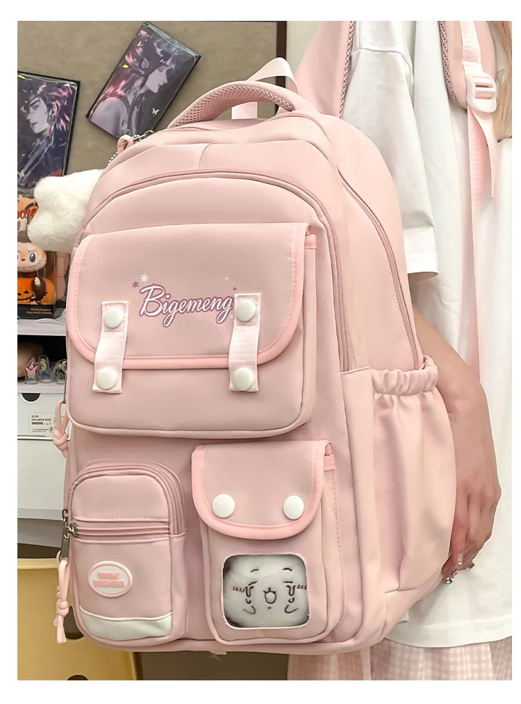 2025 cute student Backpack schoolbag For High School And Primary School Student Campus Versatile Backpack with doll