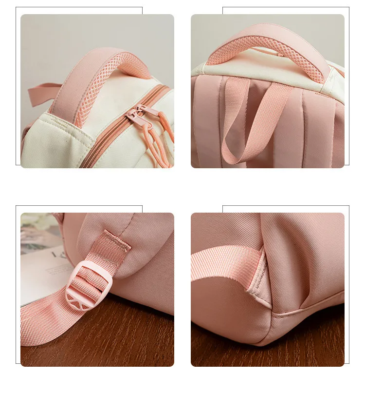 Cute Rabbit Children School Backpack for Teenage Girls Fashionable Splicing Color Contrast Fresh Lady Knapsack Kids Schoolbags