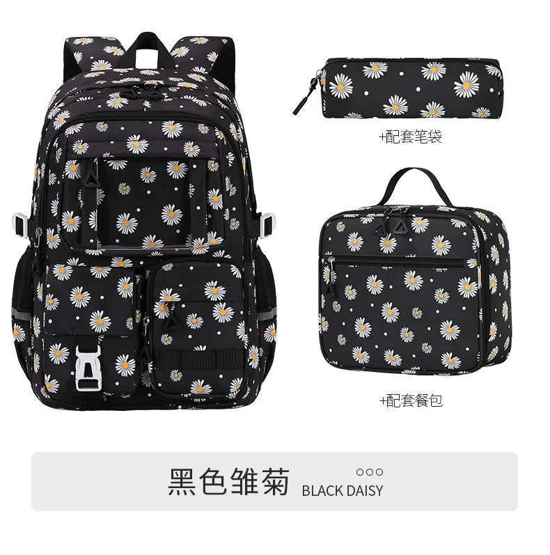 3 Pcs/Set Children School Bags Girls Teenage Book Bag Youth School Backpack Travel Junior High School Students Laptop Backpack