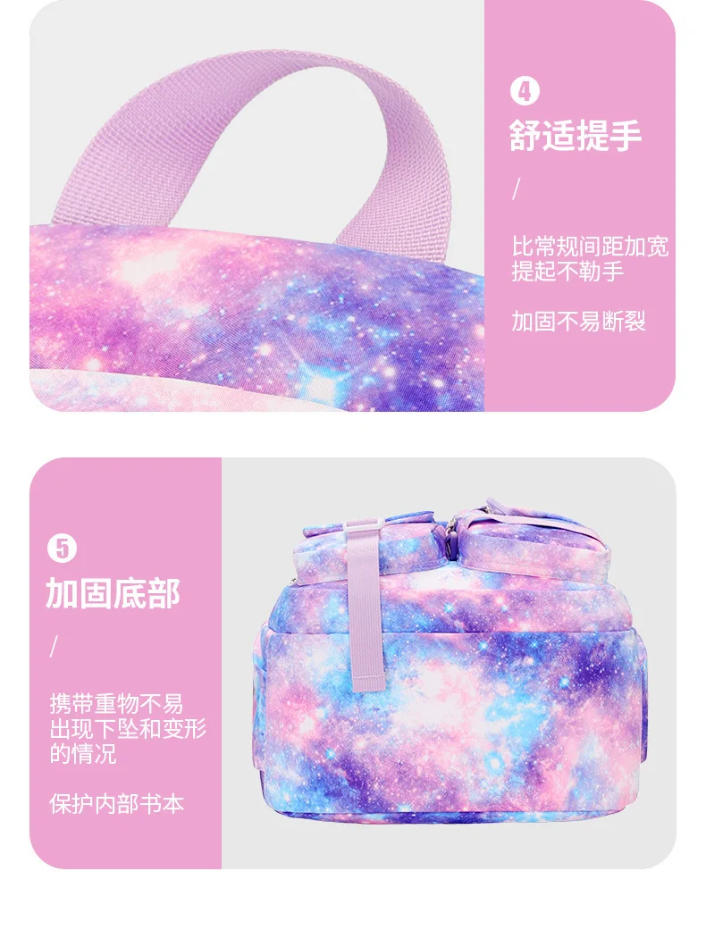 3 Pcs/Set Children School Bags Girls Teenage Book Bag Youth School Backpack Travel Junior High School Students Laptop Backpack