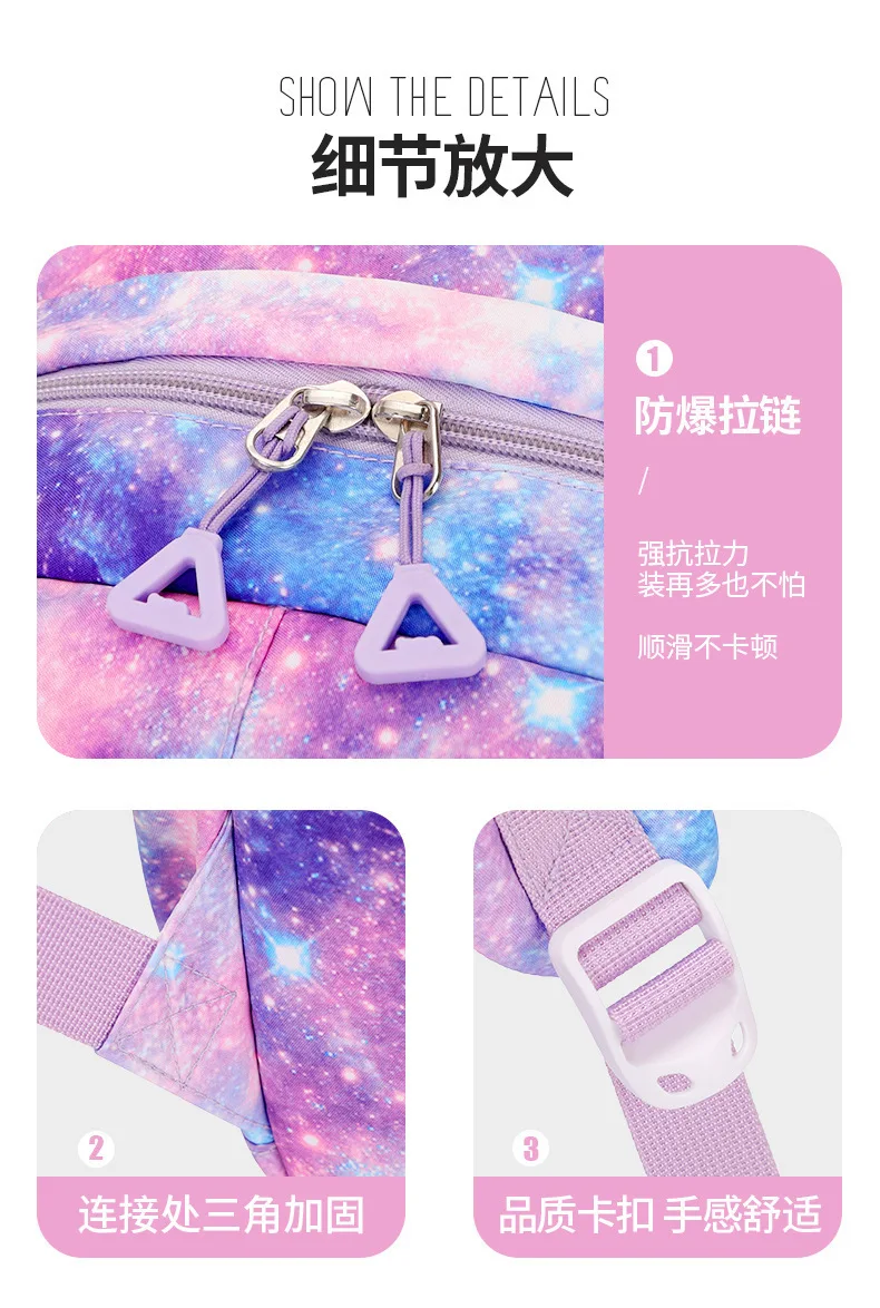 3 Pcs/Set Children School Bags Girls Teenage Book Bag Youth School Backpack Travel Junior High School Students Laptop Backpack
