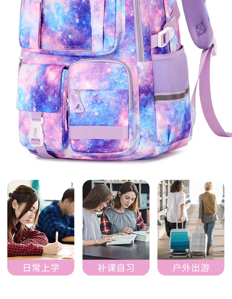 3 Pcs/Set Children School Bags Girls Teenage Book Bag Youth School Backpack Travel Junior High School Students Laptop Backpack