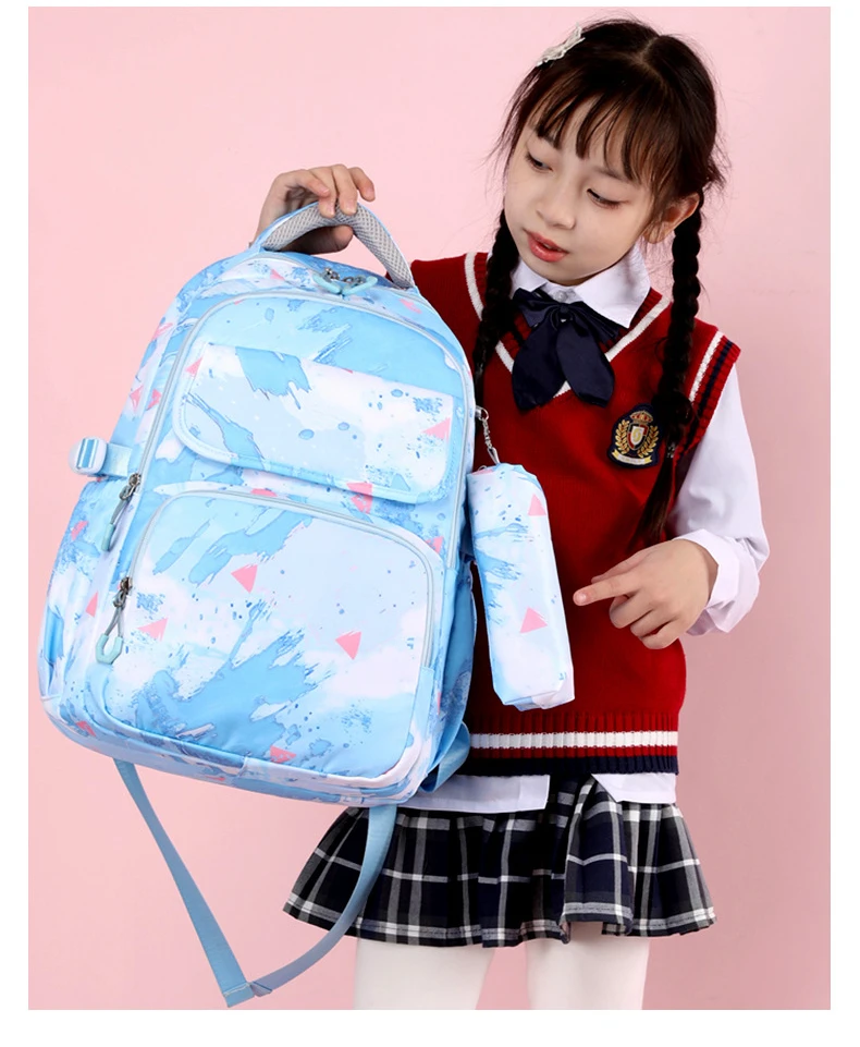 3pcs/set Kids School Backpack for Girls Boys Lunch bag pencil bag set Elementary Middle High School Bags Students Bookbag