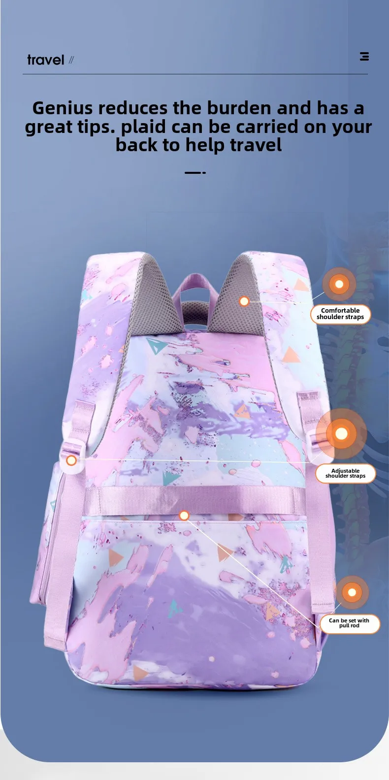 3pcs/set Kids School Backpack for Girls Boys Lunch bag pencil bag set Elementary Middle High School Bags Students Bookbag
