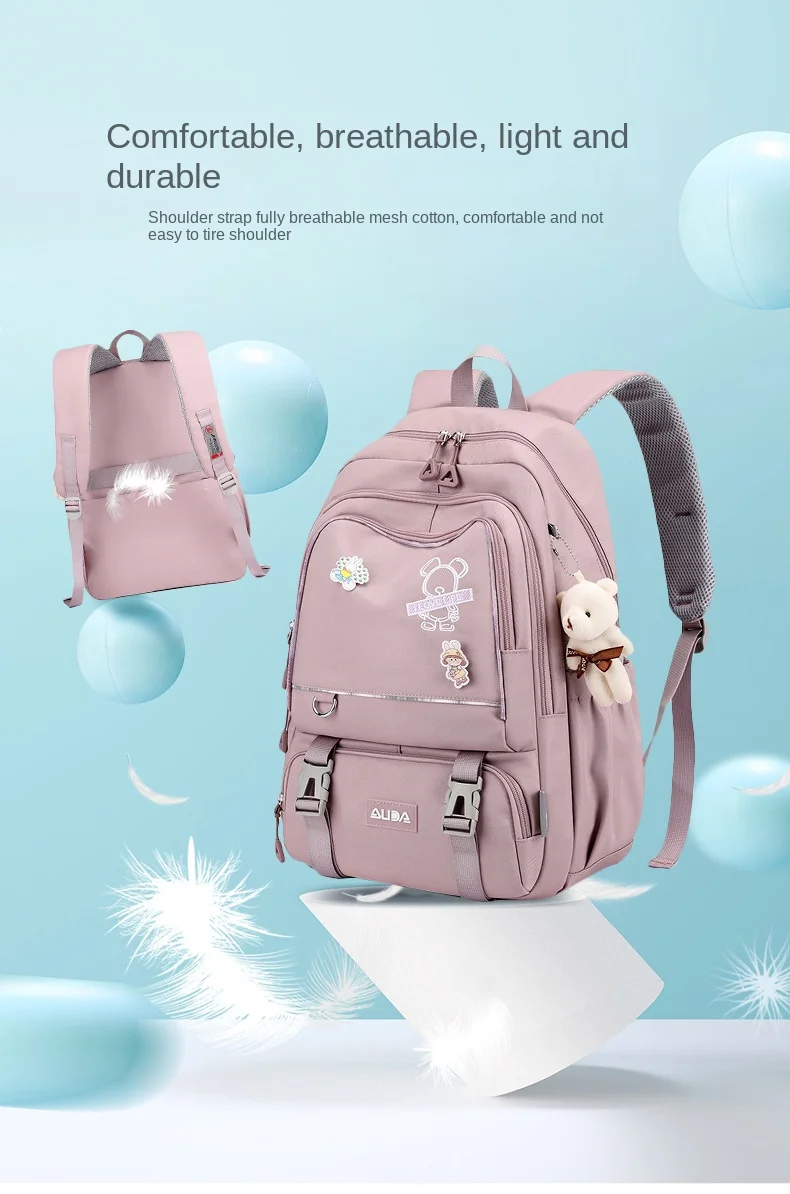 Children School Bags For Teenage Girls Large Schoolbag Kawaii Middle Student School Backpack Book Bag Laptop Travel Rucksack