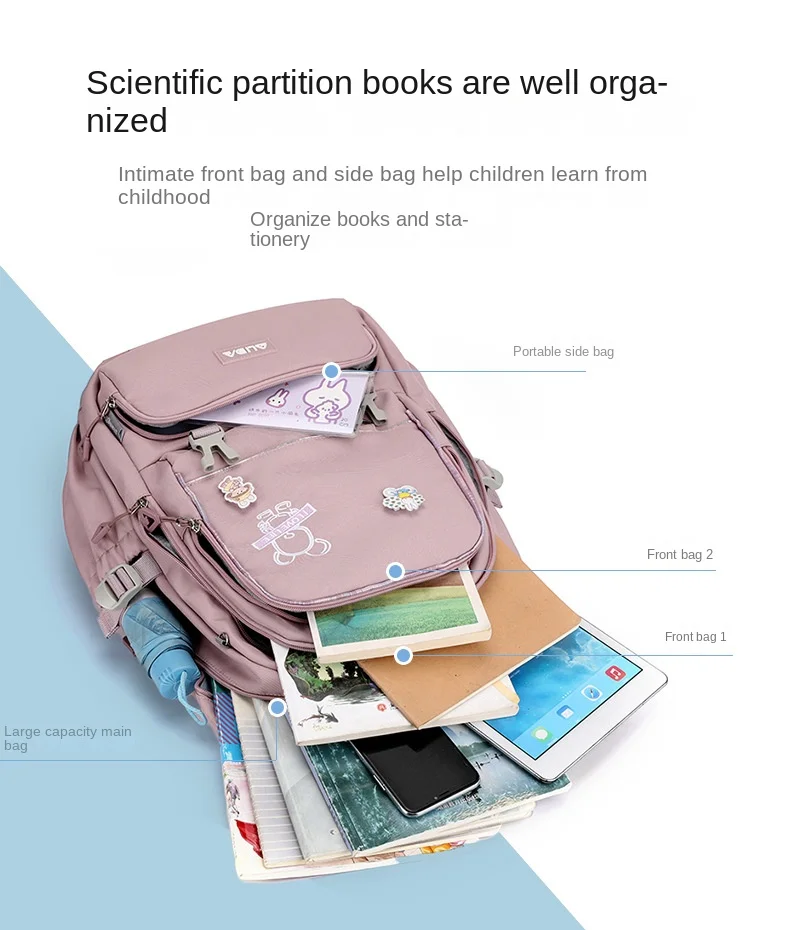 Children School Bags For Teenage Girls Large Schoolbag Kawaii Middle Student School Backpack Book Bag Laptop Travel Rucksack