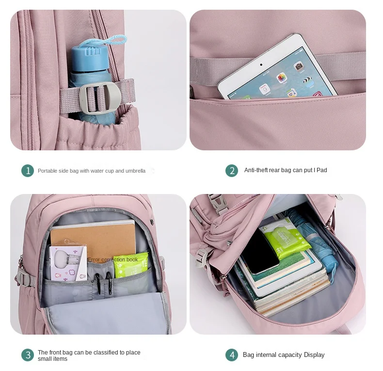 Children School Bags For Teenage Girls Large Schoolbag Kawaii Middle Student School Backpack Book Bag Laptop Travel Rucksack