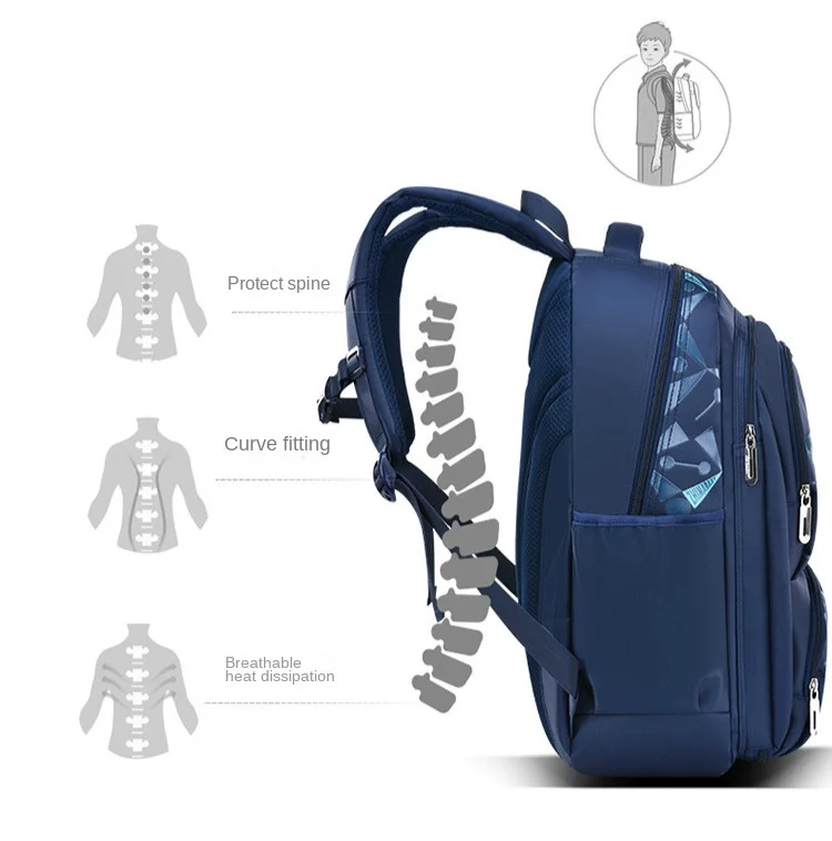 Kids backpack Primary children School Bags For Boys large orthopedic Backpack Waterproof Schoolbag big Book Bag mochila infantil