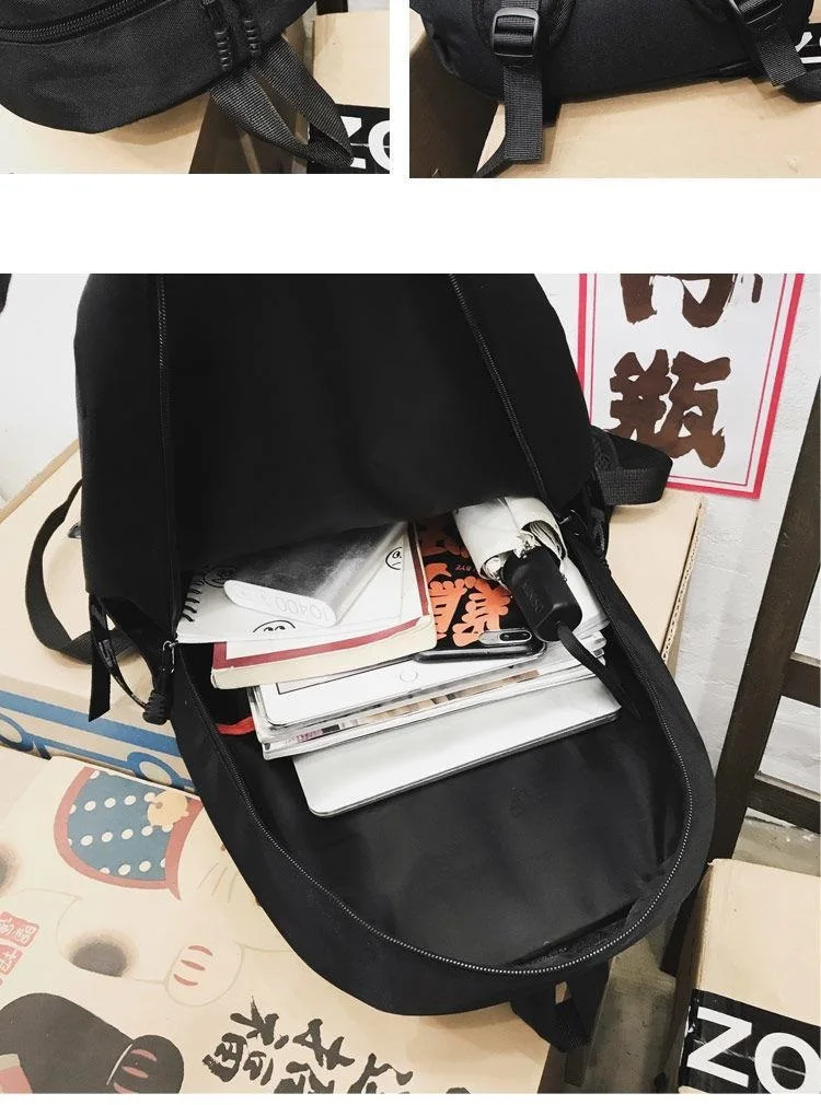 Fashion Large Back Packs for Girls Boys Black Waterproof School Backpacks Woman Shark Print Travel Bags Mochilas Escolar
