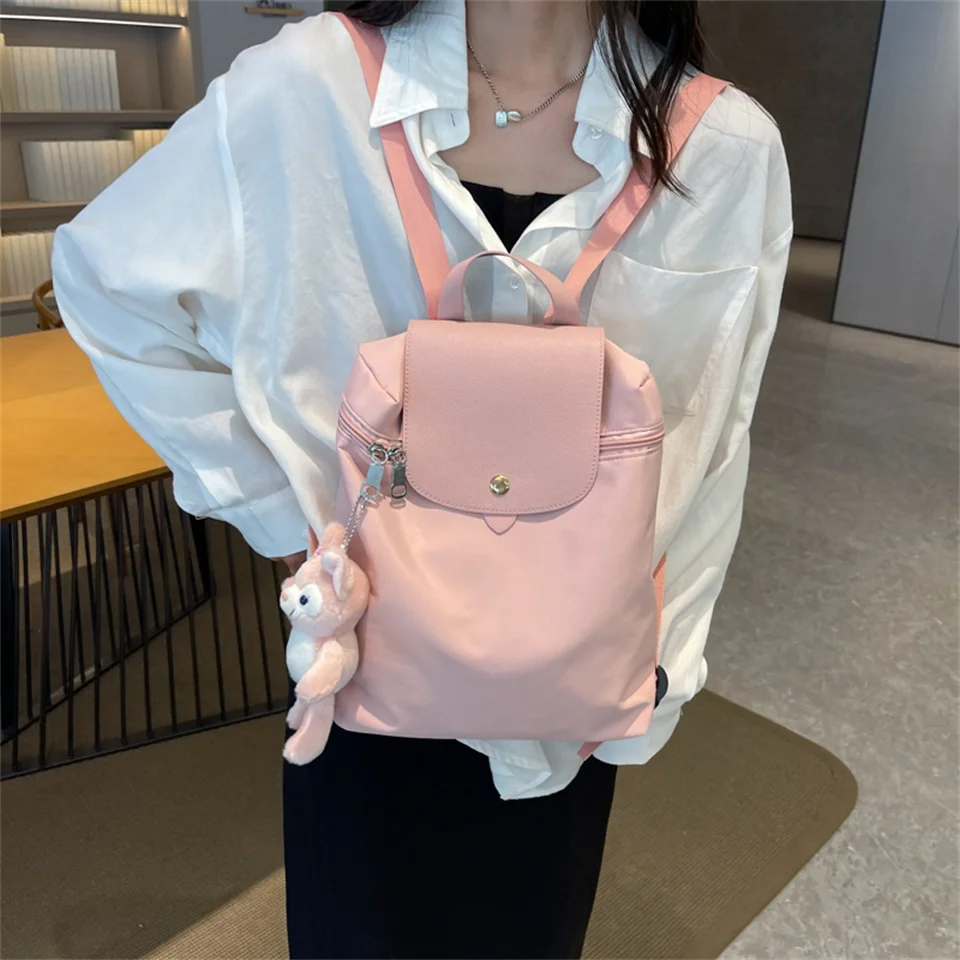 Ladies Fashion Trending Backpack Large Capacity Portable Travel College Student School Bag Female Casual Versatile Shopping Bag