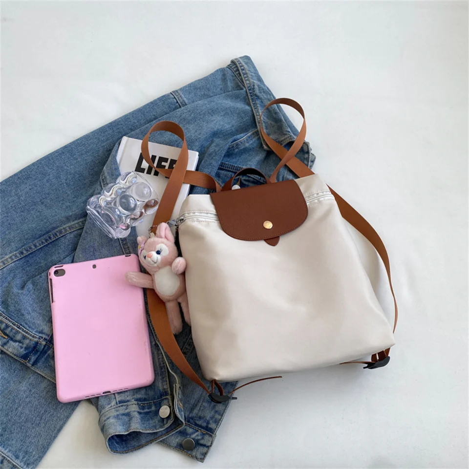 Ladies Fashion Trending Backpack Large Capacity Portable Travel College Student School Bag Female Casual Versatile Shopping Bag