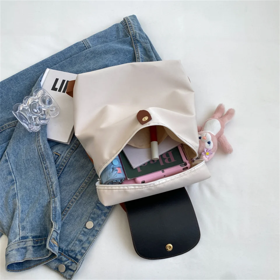 Ladies Fashion Trending Backpack Large Capacity Portable Travel College Student School Bag Female Casual Versatile Shopping Bag