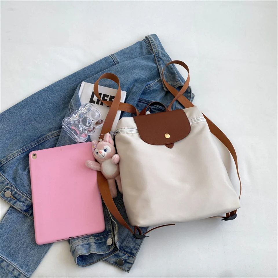 Ladies Fashion Trending Backpack Large Capacity Portable Travel College Student School Bag Female Casual Versatile Shopping Bag