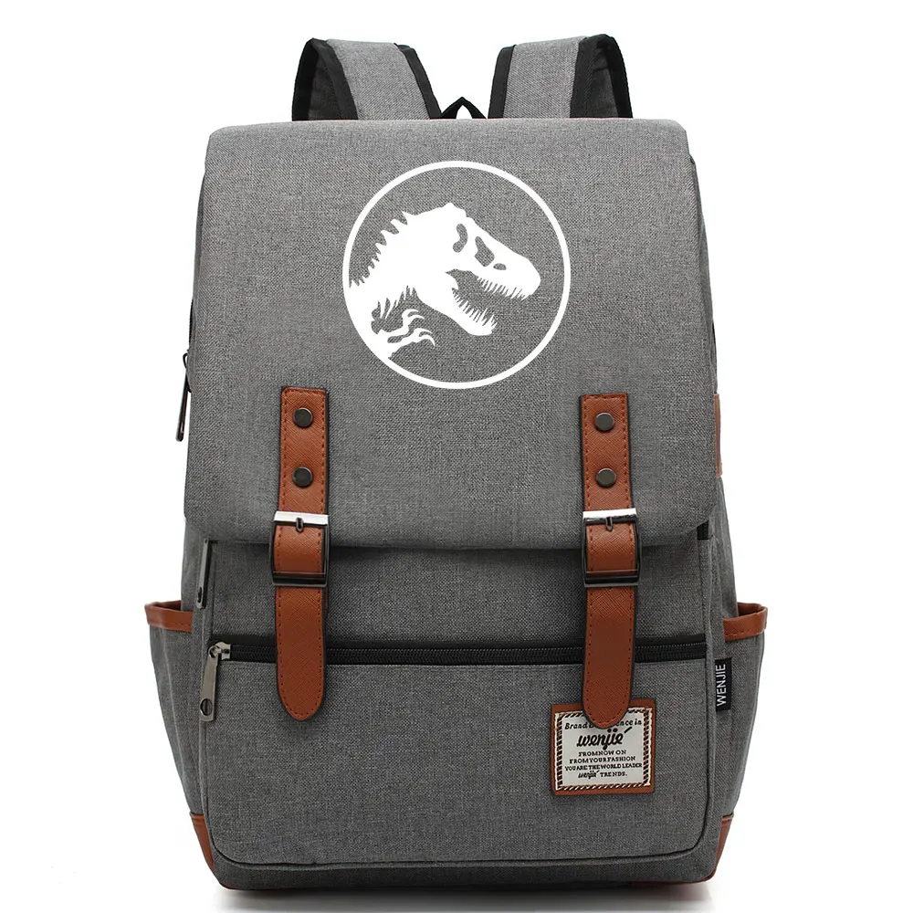 B3303 Fashion Dinosaur Jurassic Park World Buckle Children School Bag Teenagers Student Schoolbags Women Bagpack Men Backpack