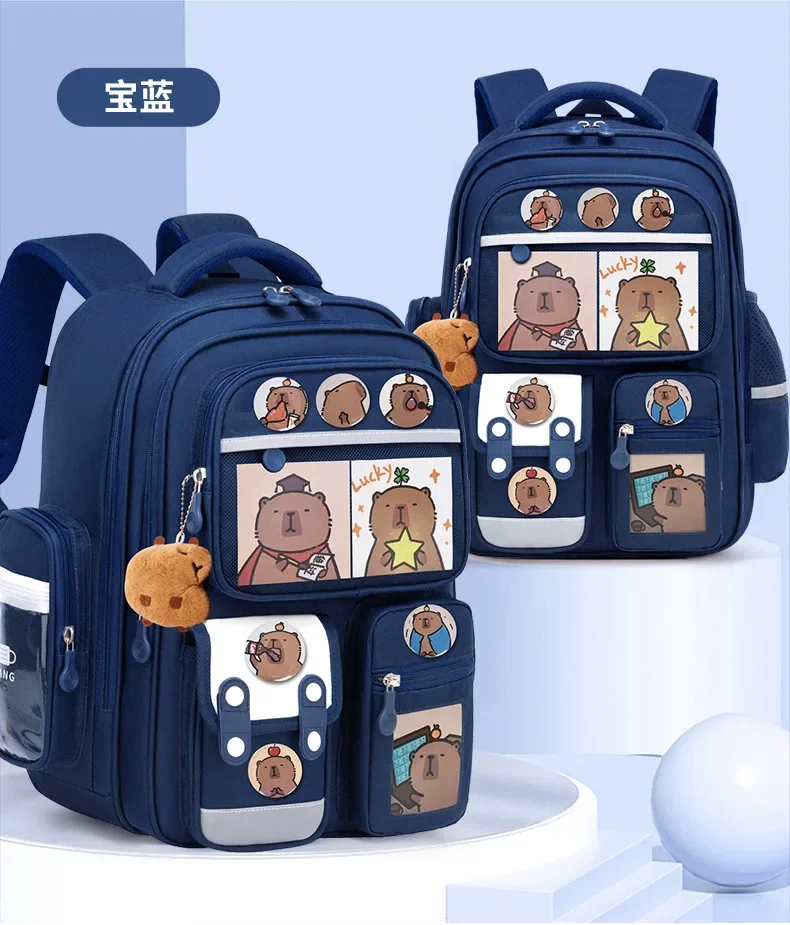 Capibara Student Schoolbag, Large-capacity Mochila Children Backpack.Girl Boy Kids Back To School Book Bags