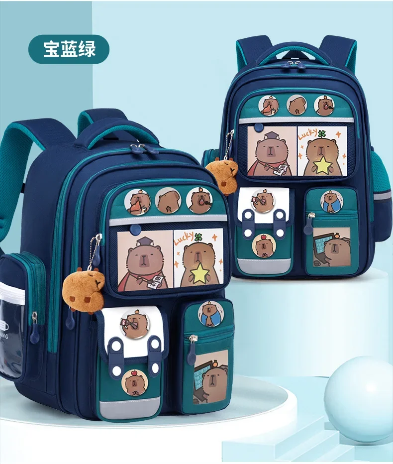 Capibara Student Schoolbag, Large-capacity Mochila Children Backpack.Girl Boy Kids Back To School Book Bags