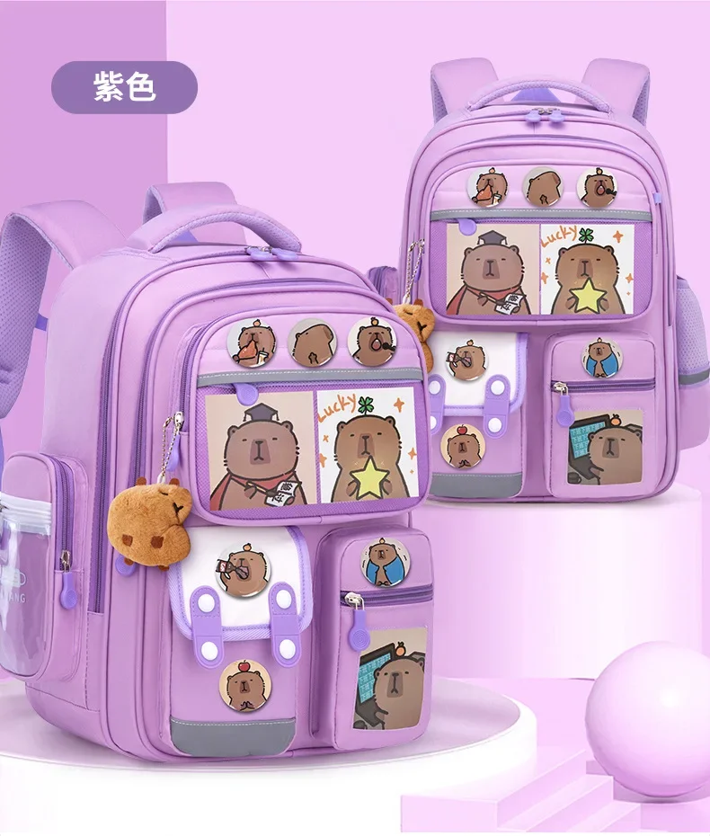 Capibara Student Schoolbag, Large-capacity Mochila Children Backpack.Girl Boy Kids Back To School Book Bags
