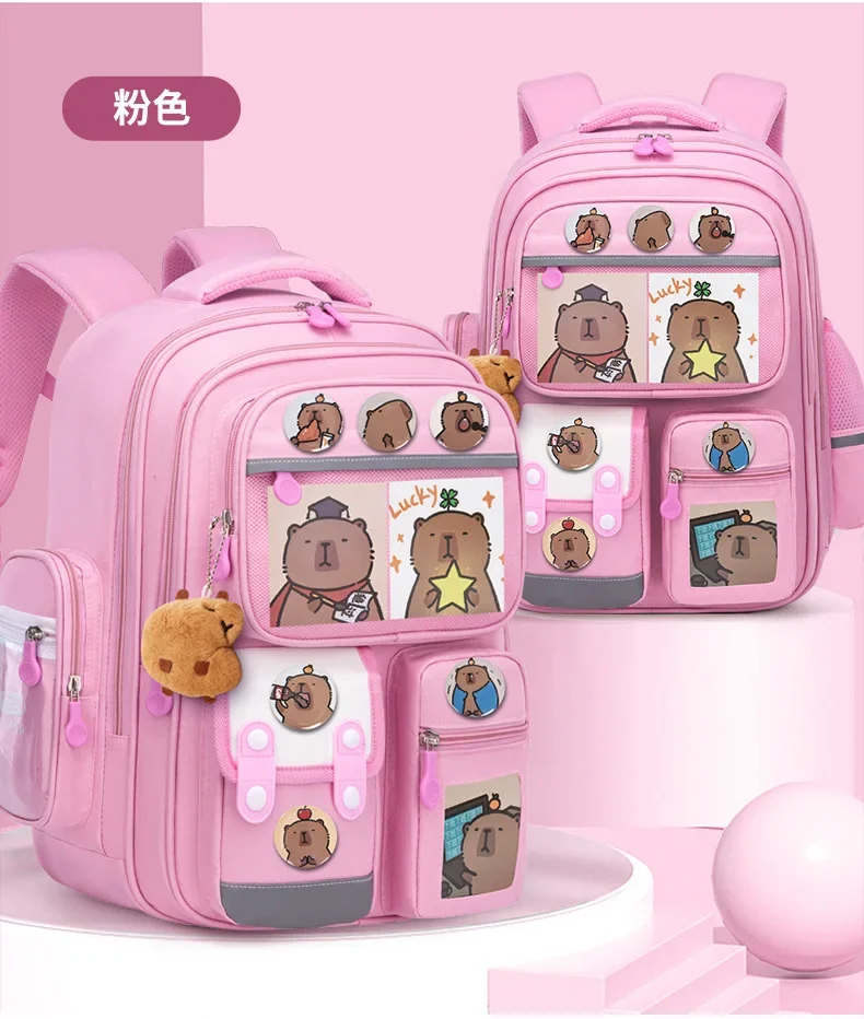 Capibara Student Schoolbag, Large-capacity Mochila Children Backpack.Girl Boy Kids Back To School Book Bags