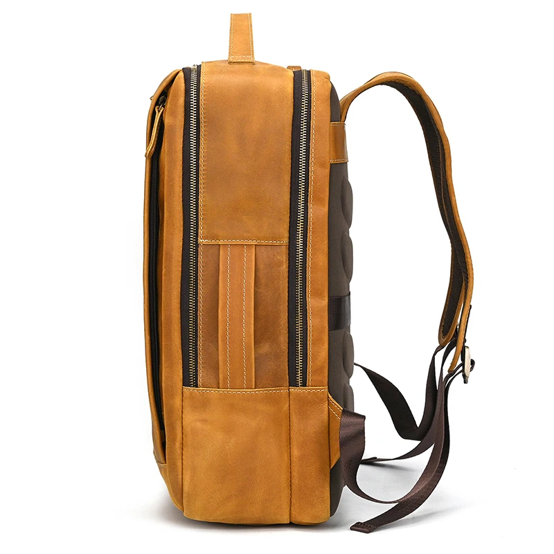 Fashion Crazy Horse Leather Backpack Real Cowskin Laptop Bagpack Computer Man Backpacks For Men Male Daypack Business School Bag