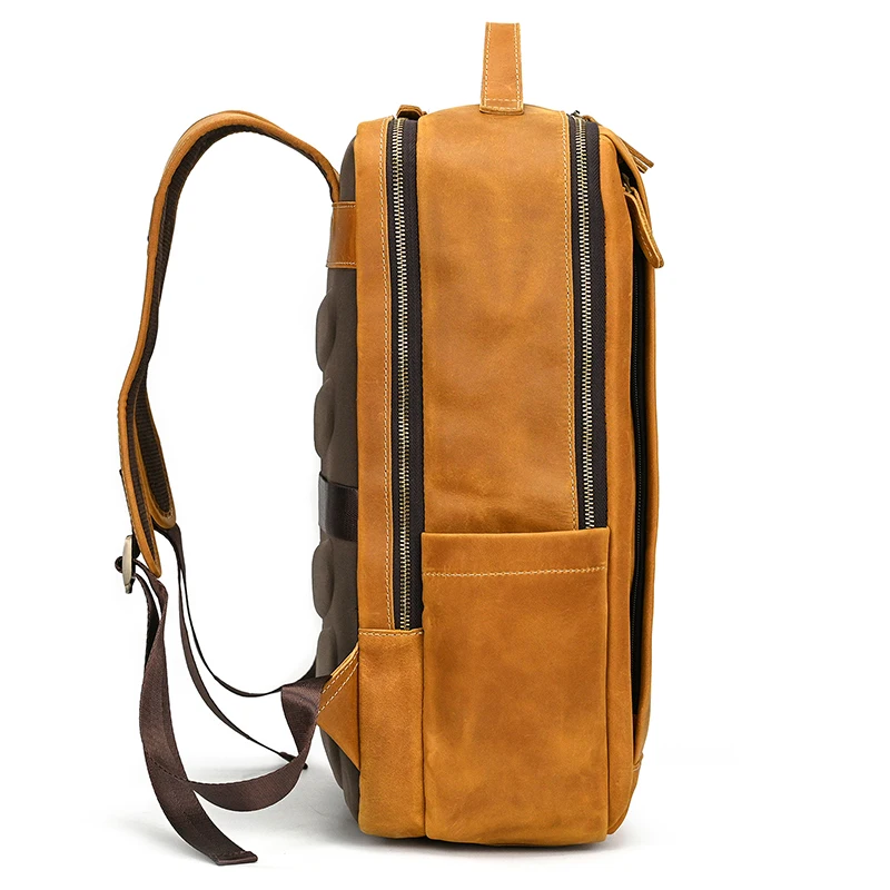 Fashion Crazy Horse Leather Backpack Real Cowskin Laptop Bagpack Computer Man Backpacks For Men Male Daypack Business School Bag