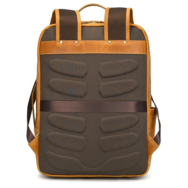 Fashion Crazy Horse Leather Backpack Real Cowskin Laptop Bagpack Computer Man Backpacks For Men Male Daypack Business School Bag